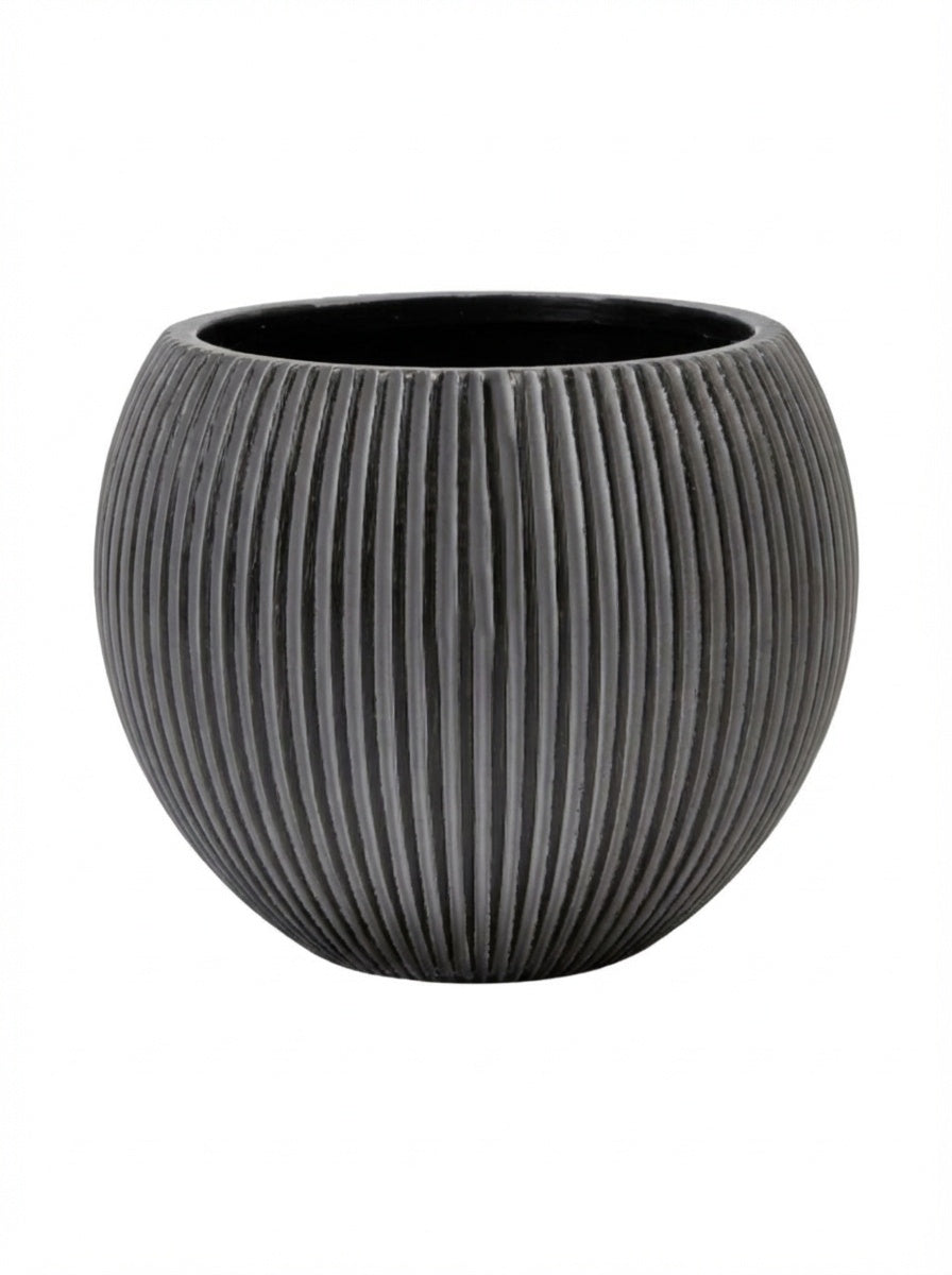 Кашпа Vase ball groove, Сива