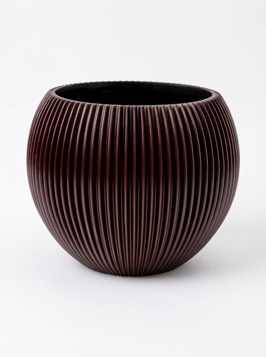 Кашпа Vase ball groove, Бордо