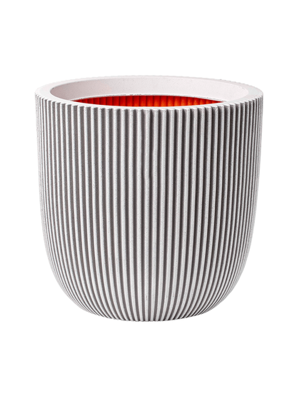 Кашпа Planter Ball Groove, Бяло/Сиво