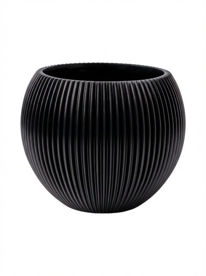 Кашпа Vase ball groove, Черна