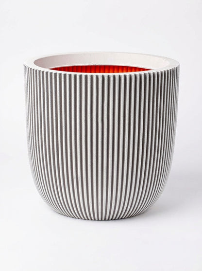 Кашпа Planter Ball Groove, Бяло/Сиво