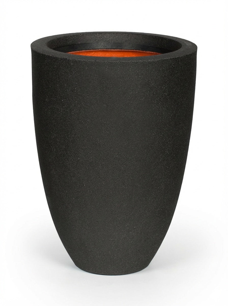 Висока кашпа Vase Elegant Smooth, Черна